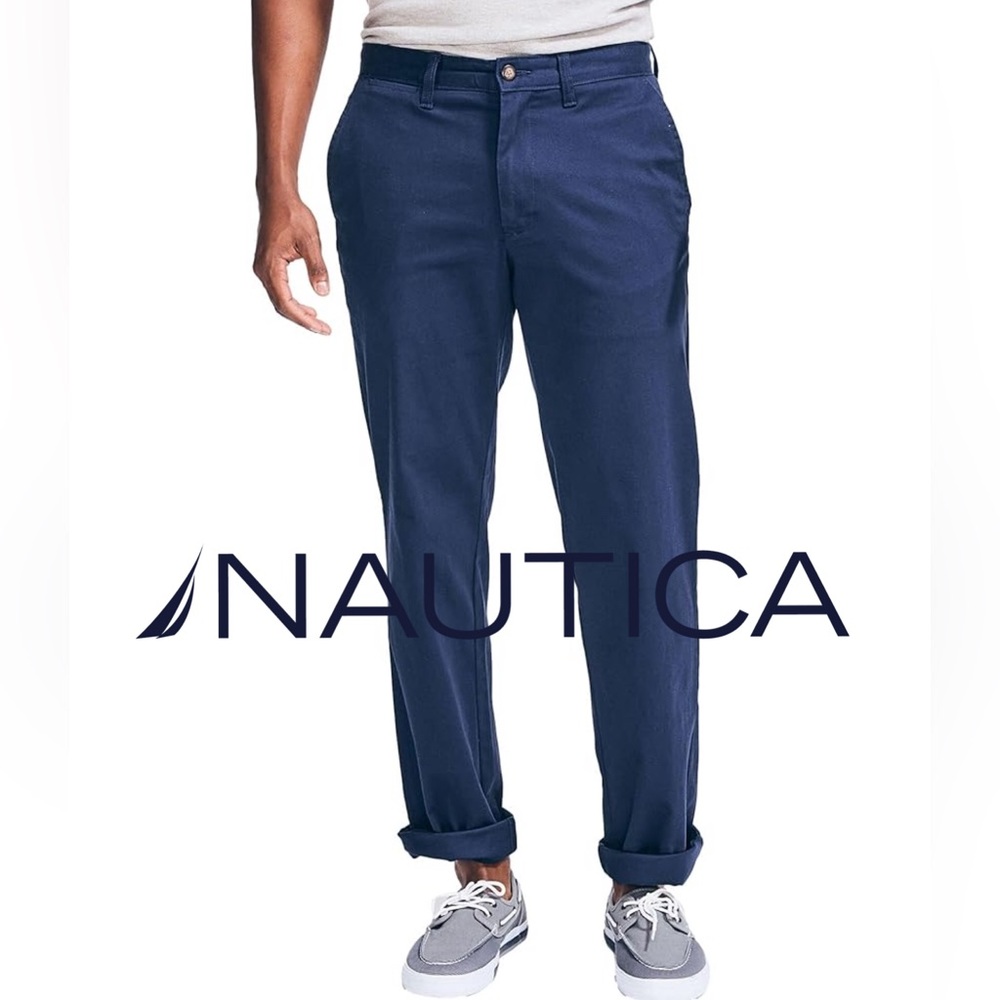 Nautica Men's Classic Fit Deck Pant 36x30 Teal